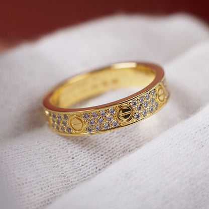 [Love's Uplift]LOVE RING 4.0MM DIAMOND PAVED