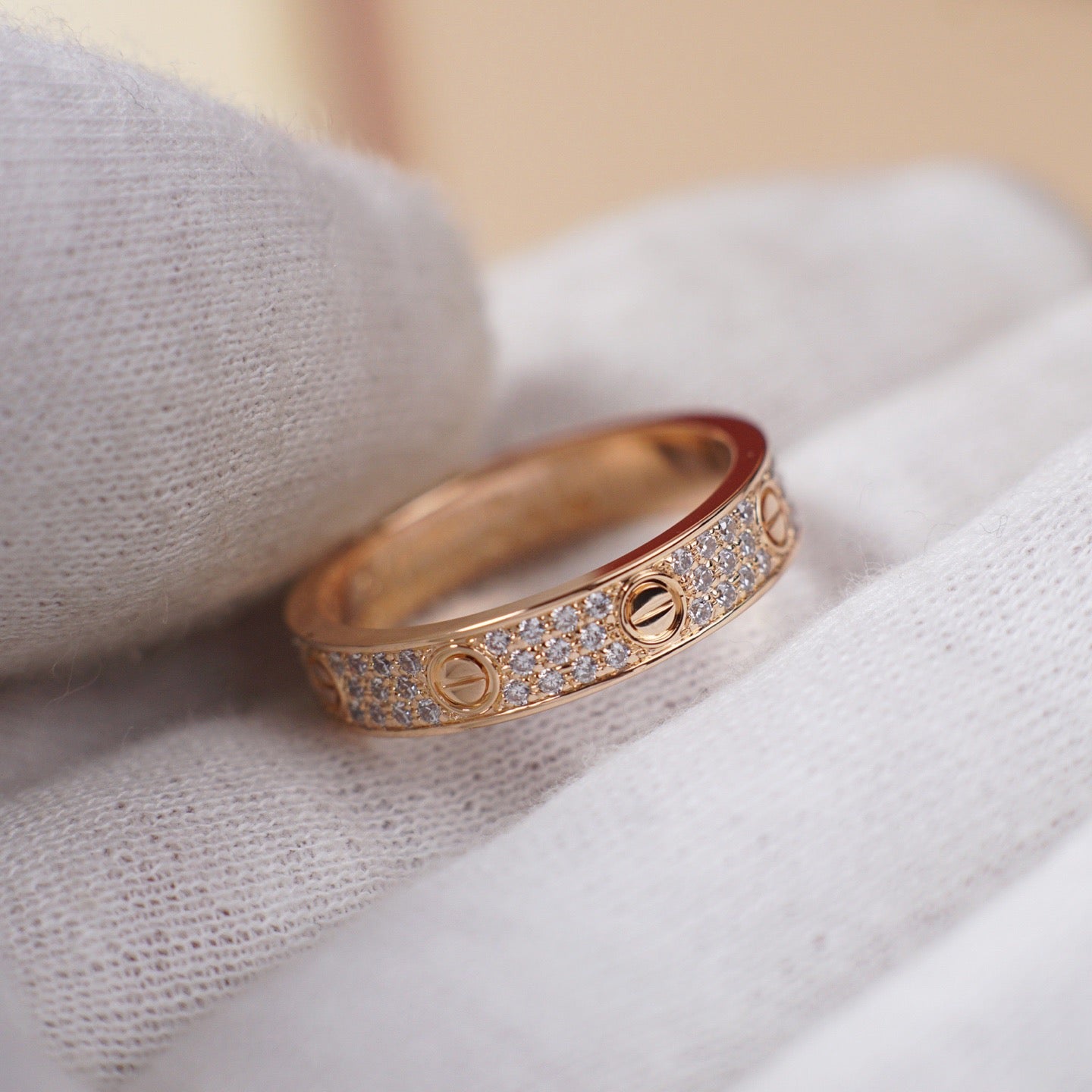 [Love's Uplift]LOVE RING 4.0MM DIAMOND PAVED
