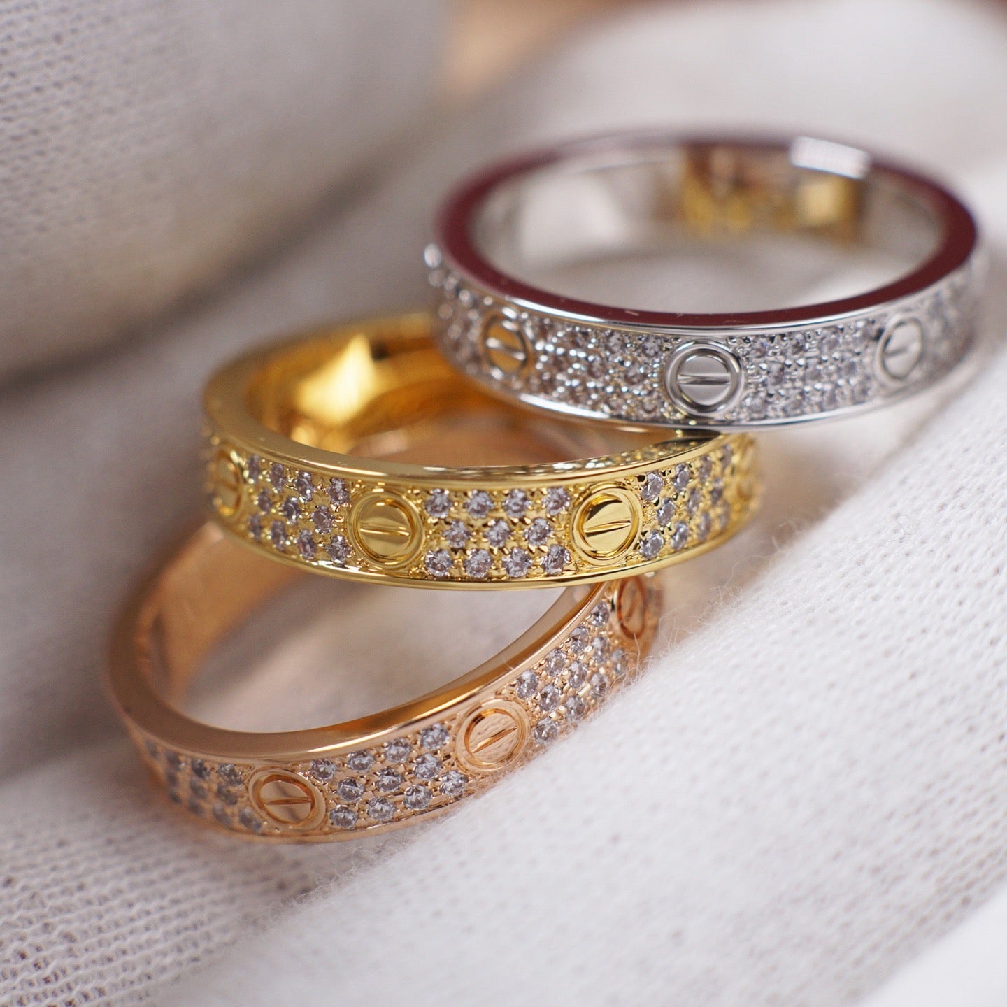 [Love's Uplift]LOVE RING 4.0MM DIAMOND PAVED