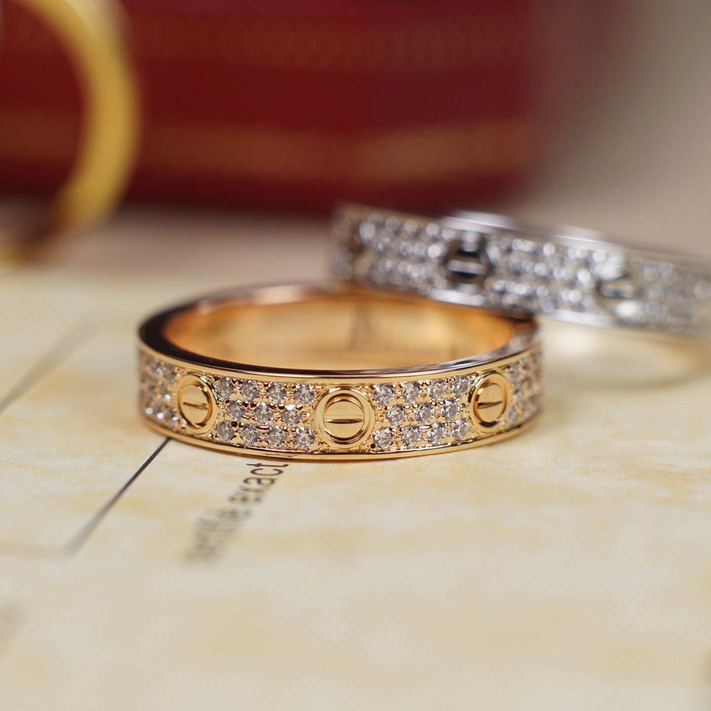 [Love's Uplift]LOVE RING 4.0MM DIAMOND PAVED