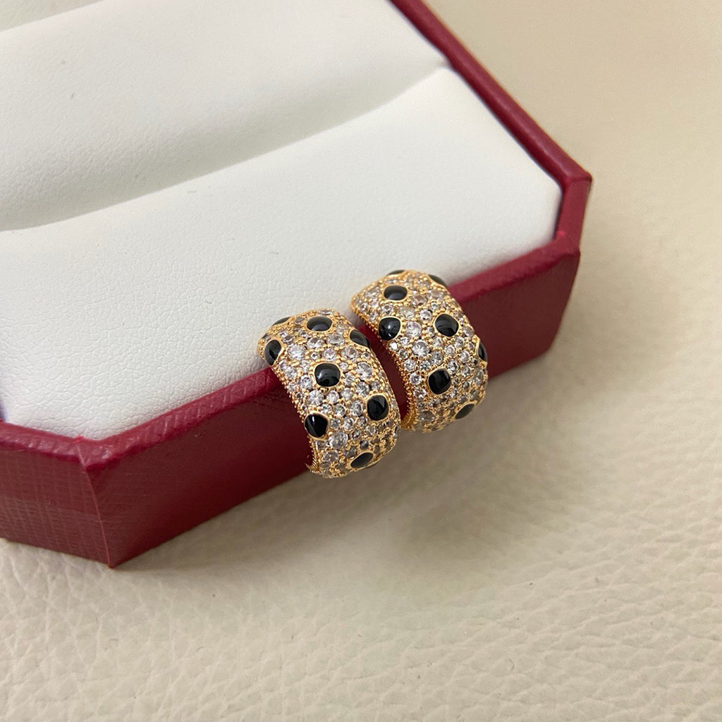[Love's Uplift]PANTHERE MINI FULL DIAMOND EARRINGS