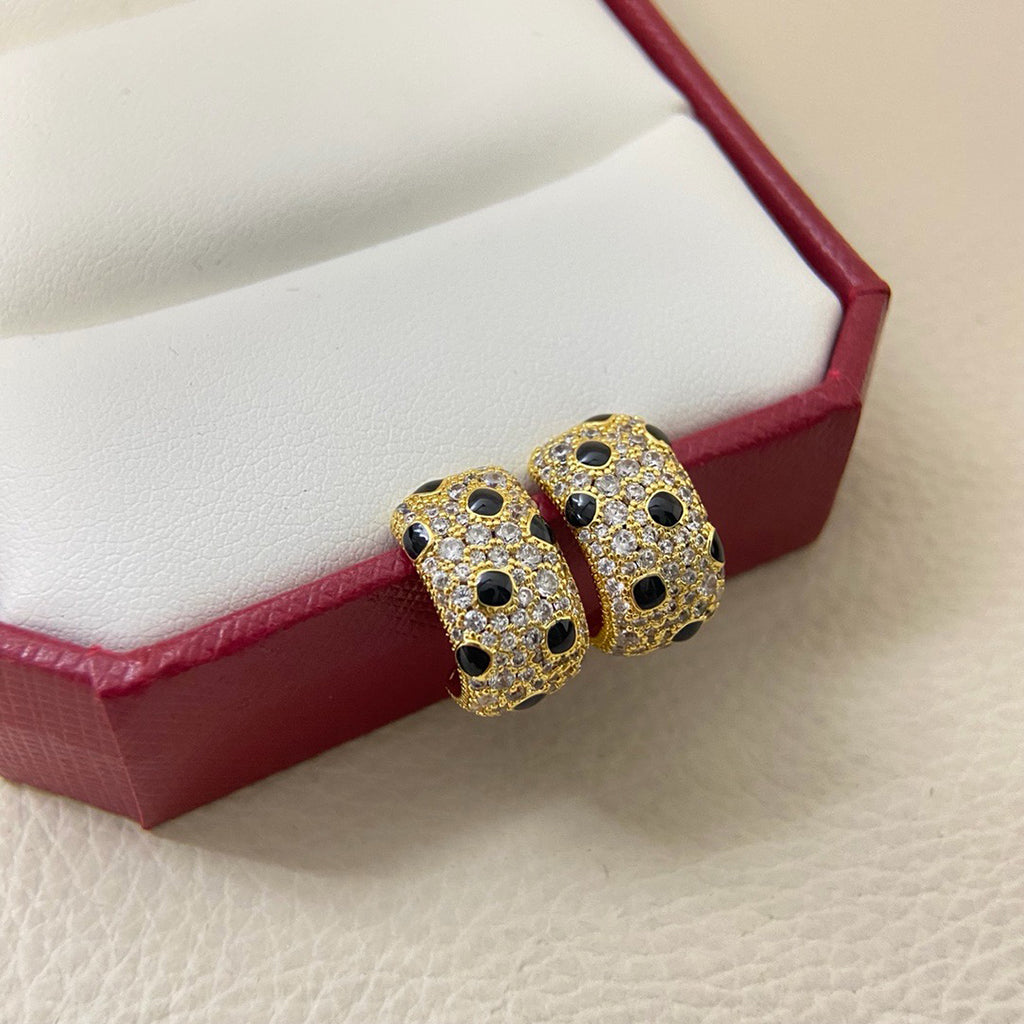 [Love's Uplift]PANTHERE MINI FULL DIAMOND EARRINGS