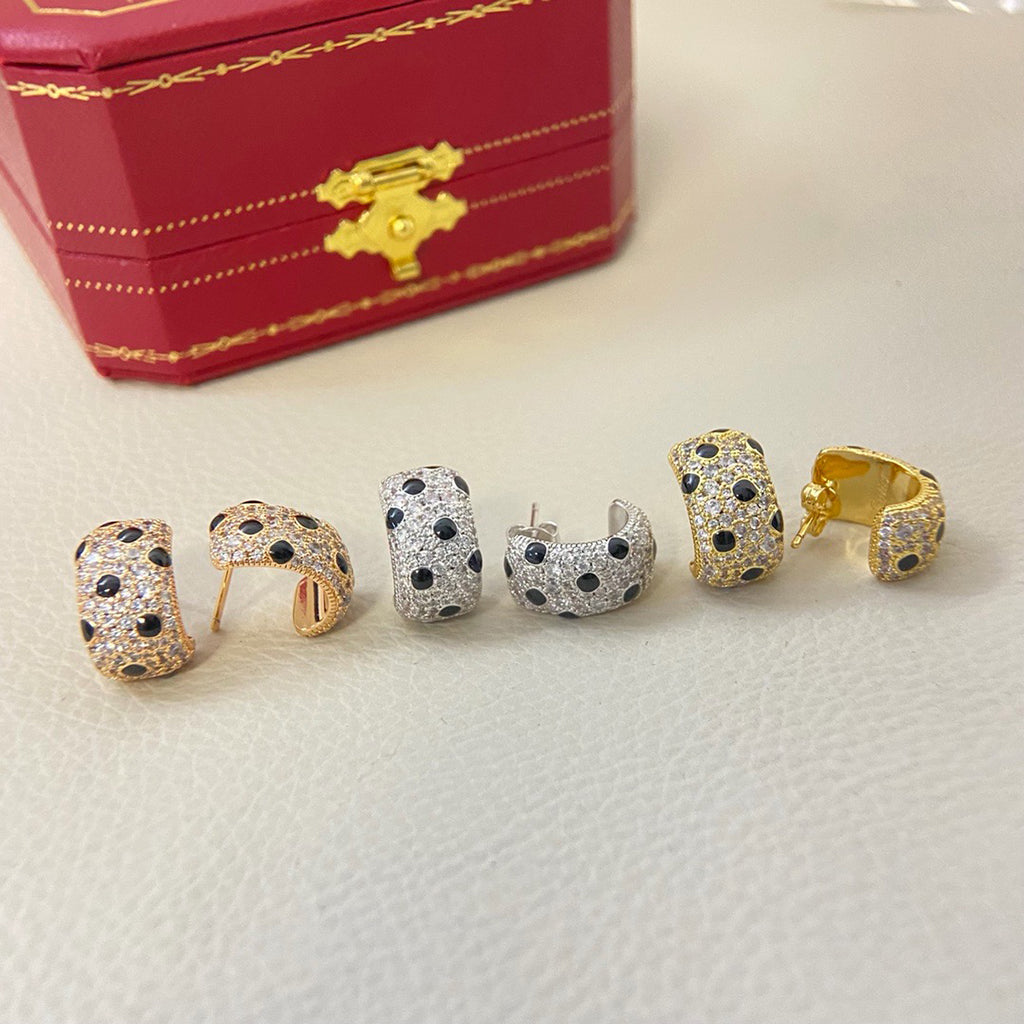 [Love's Uplift]PANTHERE MINI FULL DIAMOND EARRINGS