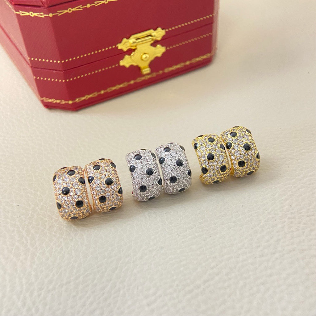 [Love's Uplift]PANTHERE MINI FULL DIAMOND EARRINGS