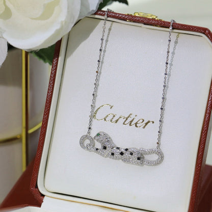 [Love's Uplift]PANTHERE PAVED DIAMOND NECKLACE