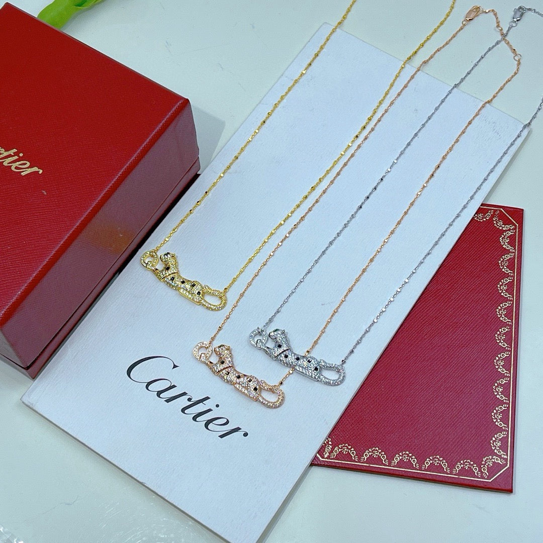 [Love's Uplift]PANTHERE PAVED DIAMOND NECKLACE