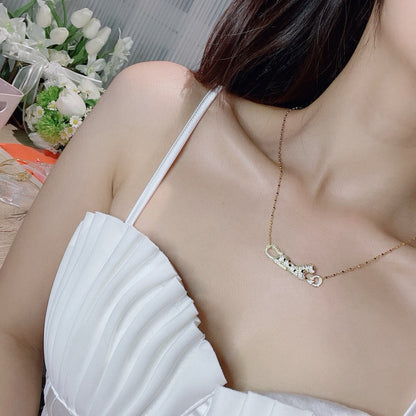[Love's Uplift]PANTHERE PAVED DIAMOND NECKLACE