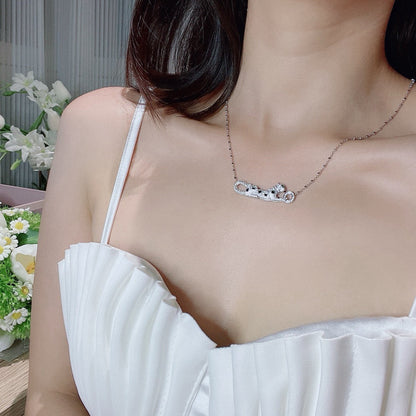 [Love's Uplift]PANTHERE PAVED DIAMOND NECKLACE