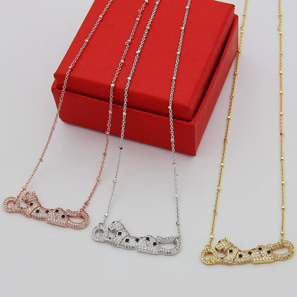 [Love's Uplift]PANTHERE PAVED DIAMOND NECKLACE