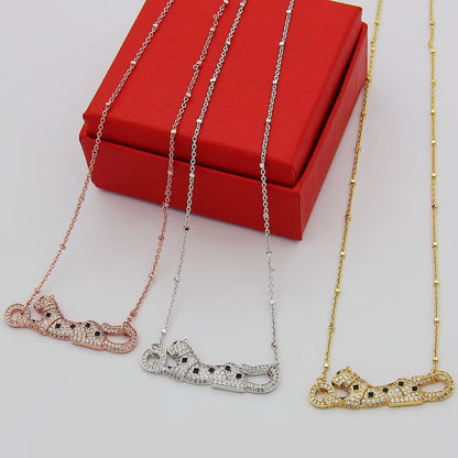[Love's Uplift]PANTHERE PAVED DIAMOND NECKLACE