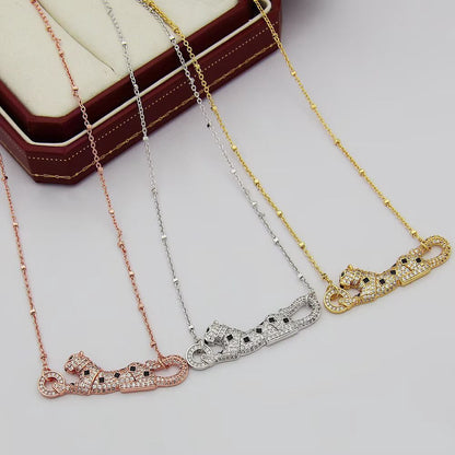 [Love's Uplift]PANTHERE PAVED DIAMOND NECKLACE