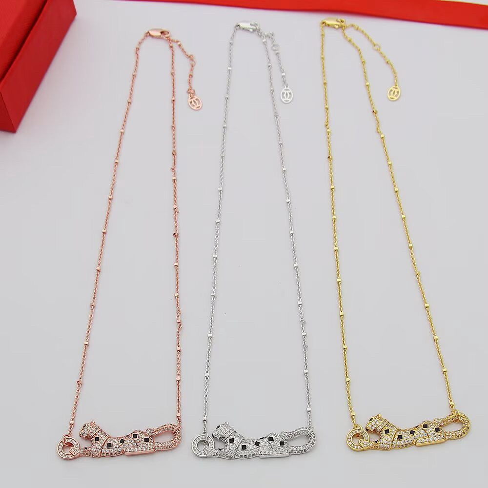 [Love's Uplift]PANTHERE PAVED DIAMOND NECKLACE