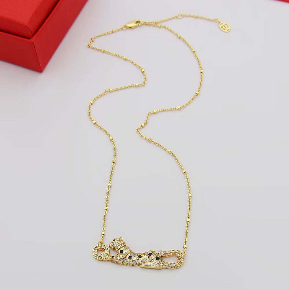 [Love's Uplift]PANTHERE PAVED DIAMOND NECKLACE