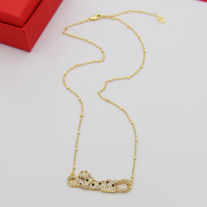 [Love's Uplift]PANTHERE PAVED DIAMOND NECKLACE