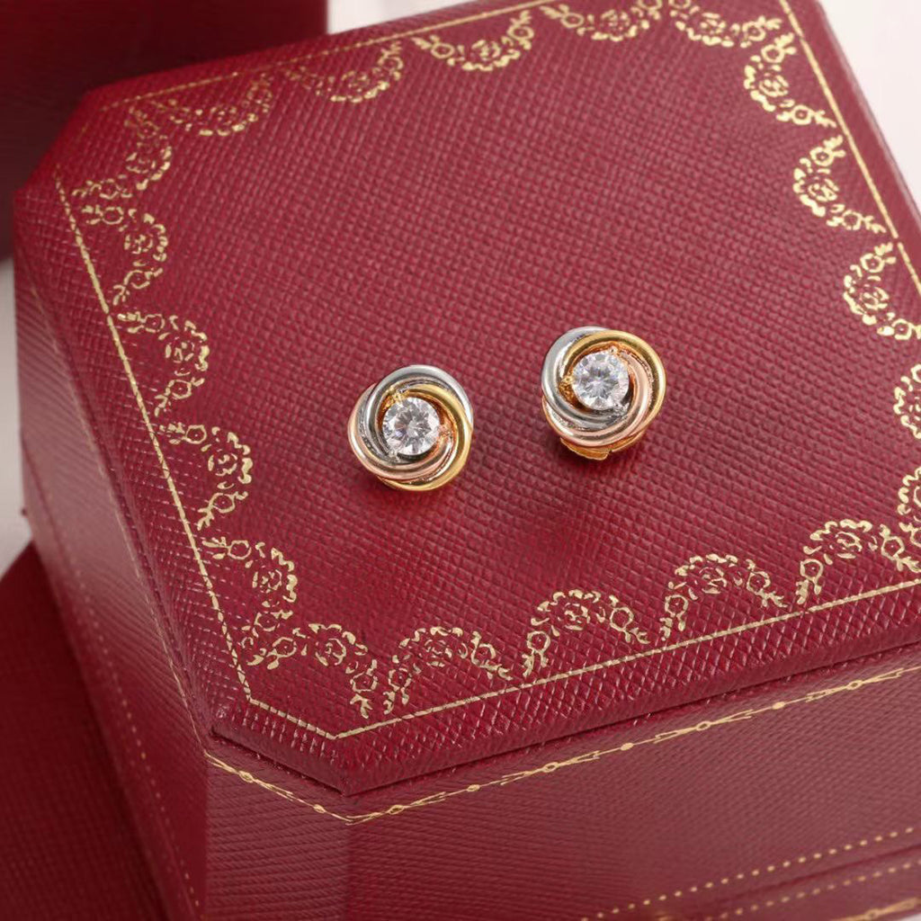 [Love's Uplift]TRINITY STUD DIAMOND EARRINGS