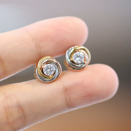 [Love's Uplift]TRINITY STUD DIAMOND EARRINGS
