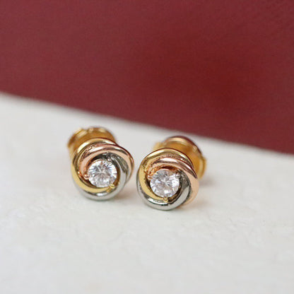 [Love's Uplift]TRINITY STUD DIAMOND EARRINGS