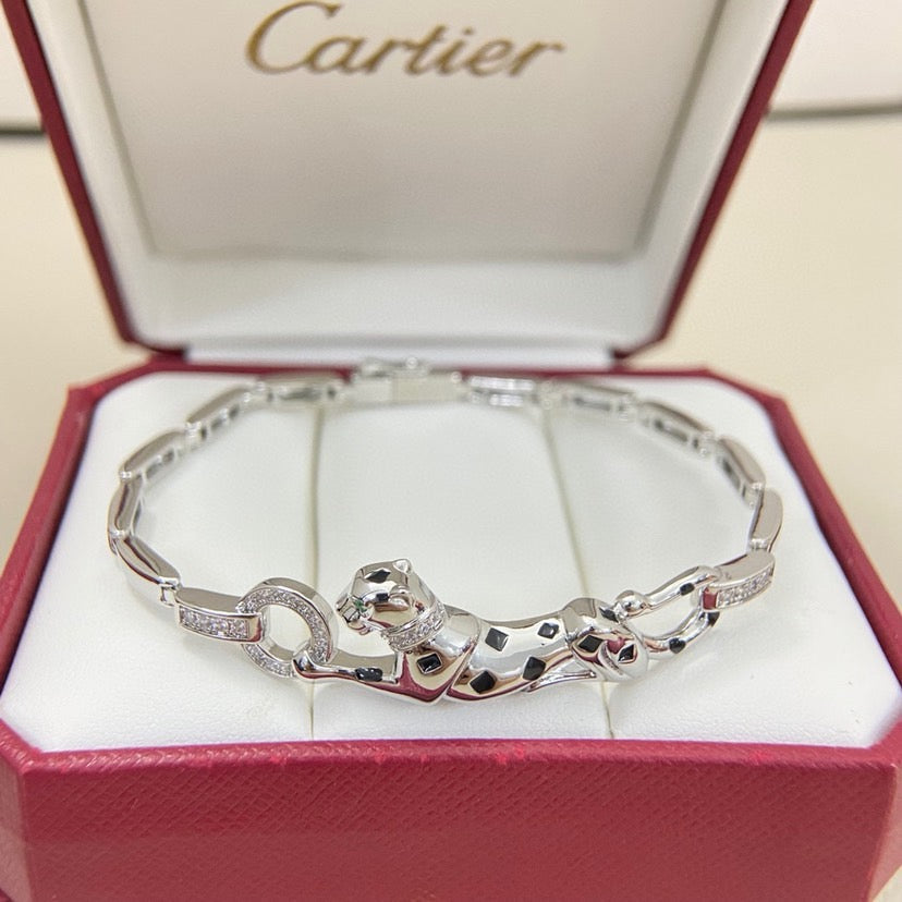[Love's Uplift]PANTHERE HALF DIAMOND ON CHAIN BRACELET