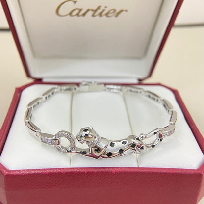 [Love's Uplift]PANTHERE HALF DIAMOND ON CHAIN BRACELET