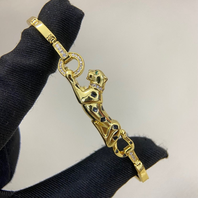 [Love's Uplift]PANTHERE HALF DIAMOND ON CHAIN BRACELET