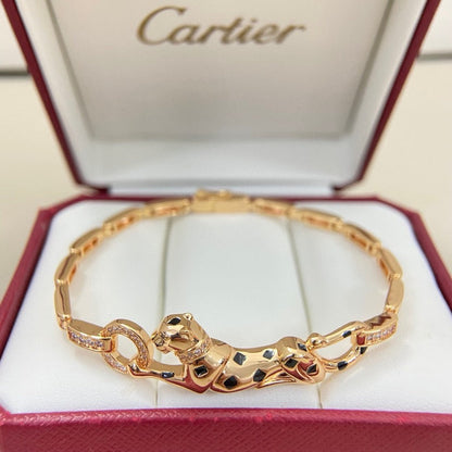 [Love's Uplift]PANTHERE HALF DIAMOND ON CHAIN BRACELET
