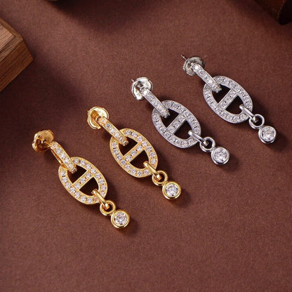 [Love's Uplift]HM CHAINE DIAMOND EARRINGS