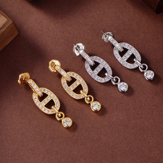 [Love's Uplift]HM CHAINE DIAMOND EARRINGS