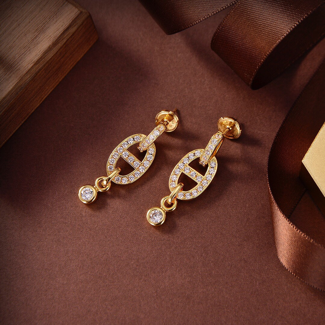 [Love's Uplift]HM CHAINE DIAMOND EARRINGS