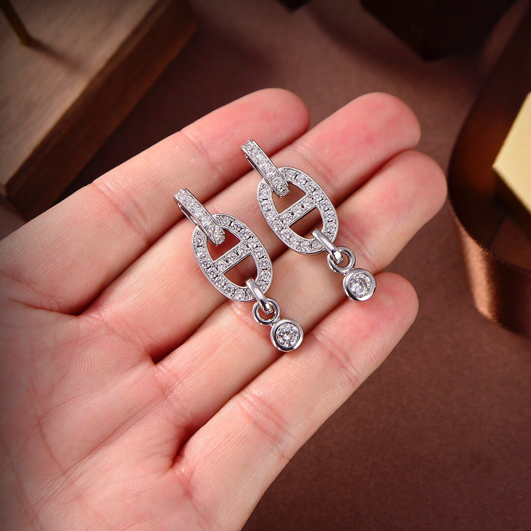 [Love's Uplift]HM CHAINE DIAMOND EARRINGS
