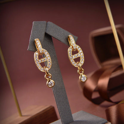 [Love's Uplift]HM CHAINE DIAMOND EARRINGS
