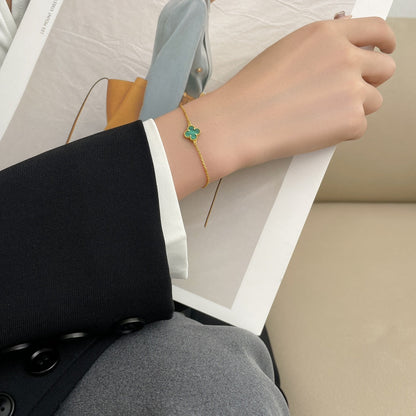 [Love's Uplift]CLOVER BRACELET MALACHITE 1 MOTIF