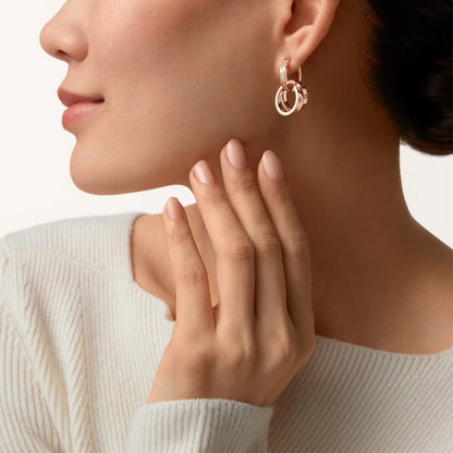 [Love's Uplift]LOVE 3.3MM DANGLE HALF DIAMOND EARRINGS