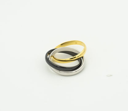 [Love's Uplift]TRINITY RING BLACK GOLD SILVER