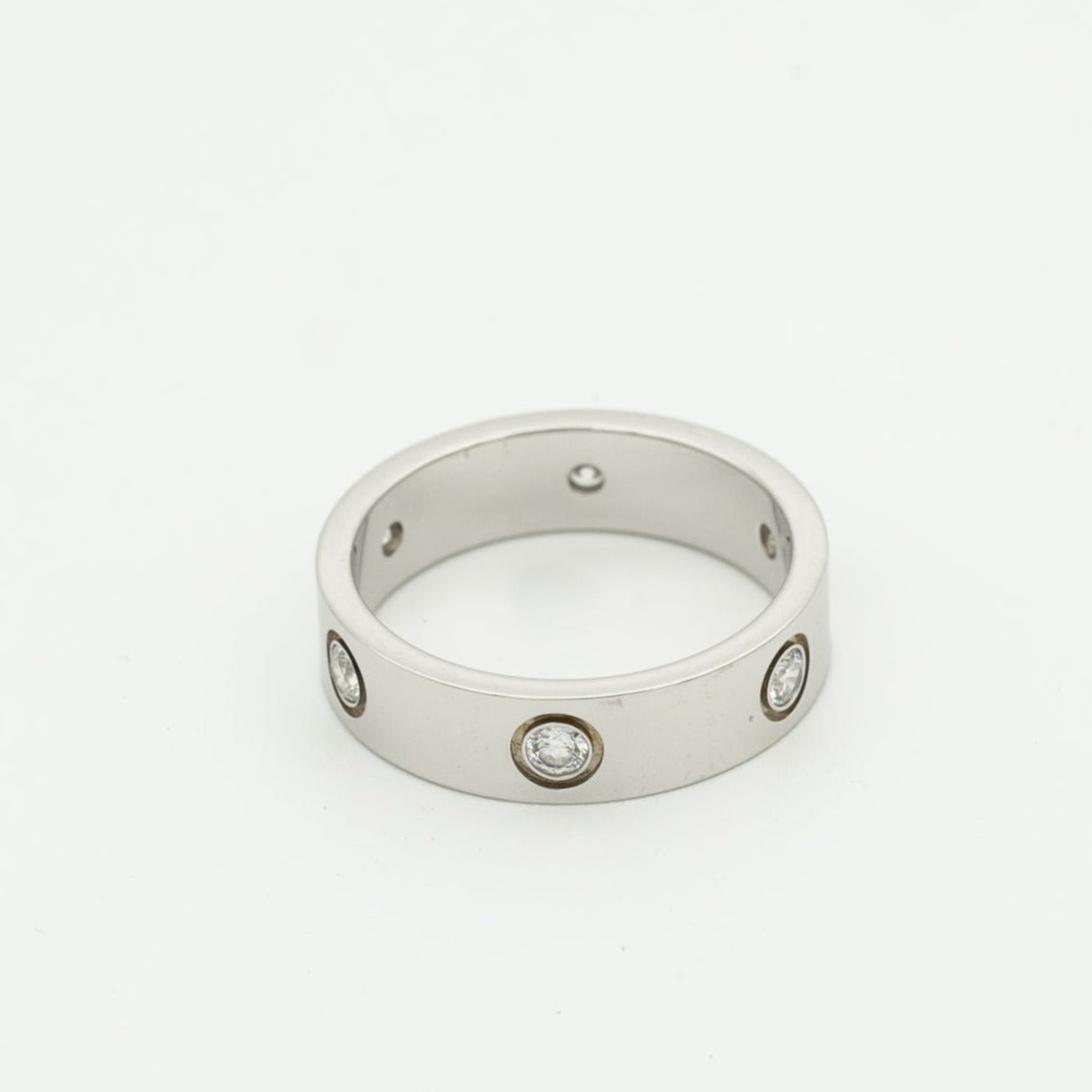 [Love's Uplift]LOVE RING 5.5MM 6 DIAMONDS SILVER