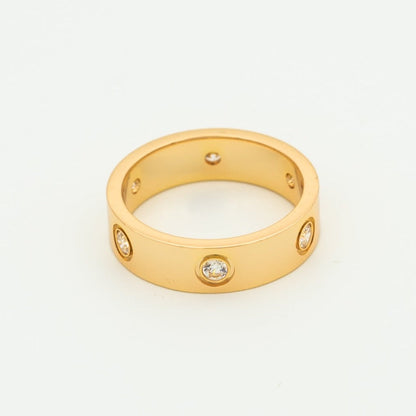 [Love's Uplift]LOVE RING 5.5MM 6 DIAMONDS PINK GOLD