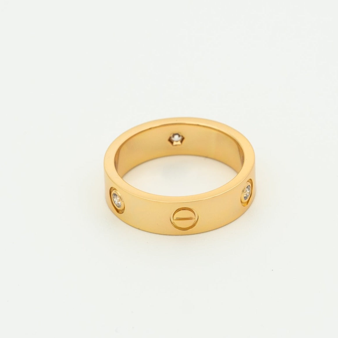 [Love's Uplift]LOVE RING 5.5MM 3 DIAMONDS PINK GOLD