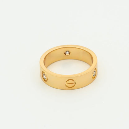 [Love's Uplift]LOVE RING 5.5MM 3 DIAMONDS PINK GOLD