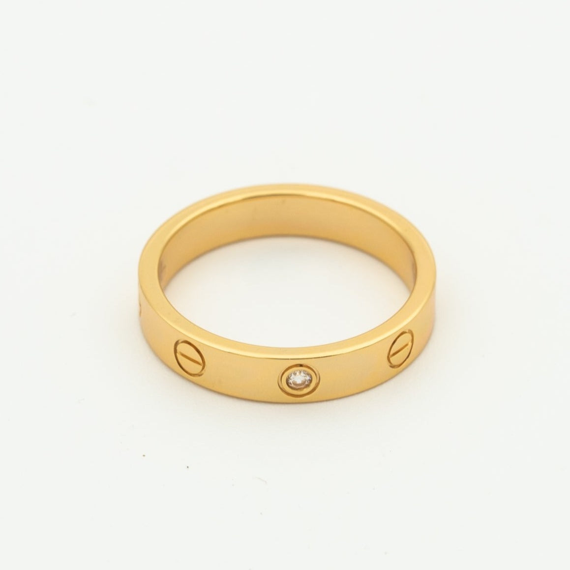 [Love's Uplift]LOVE RING 4MM 1 DIAMOND PINK GOLD