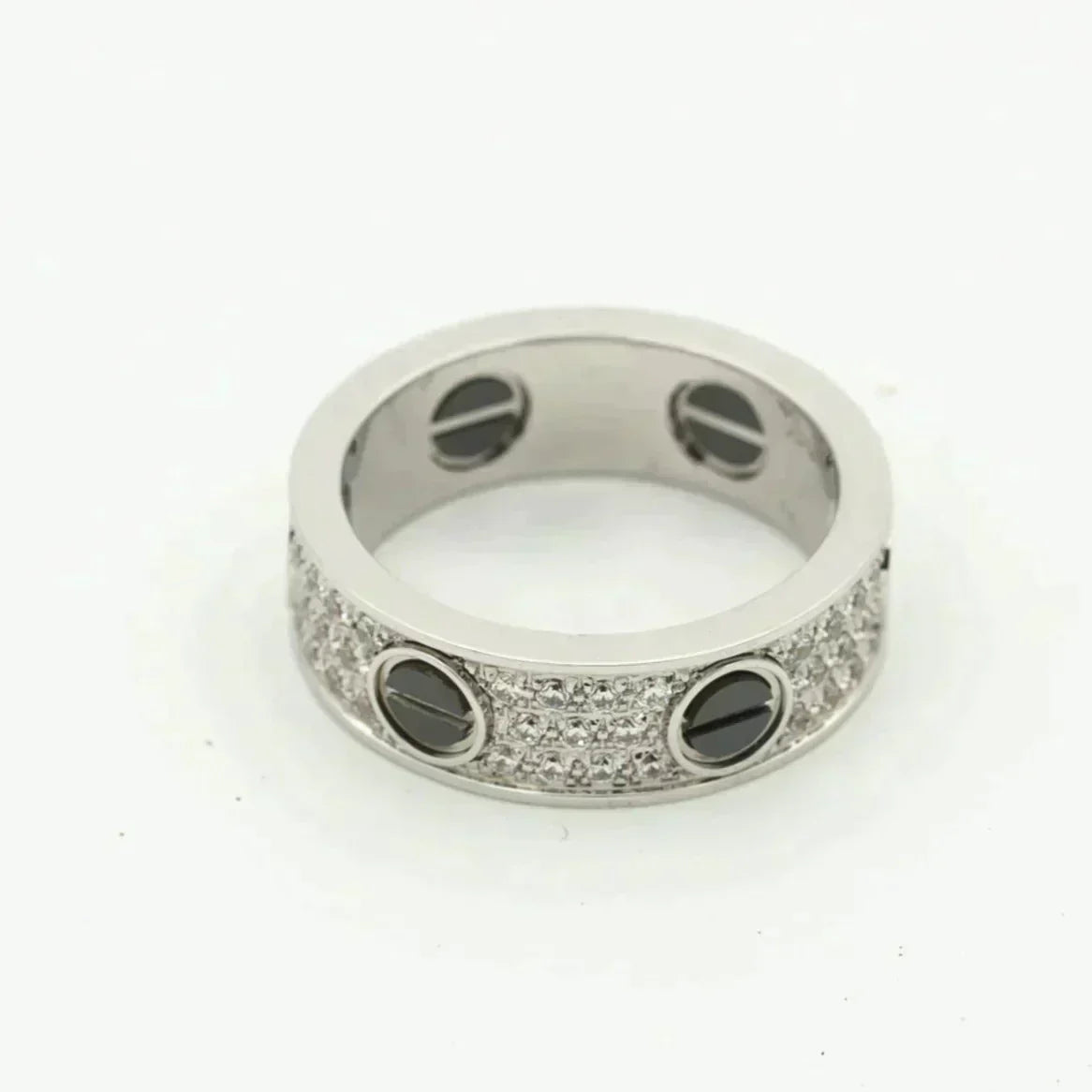 [Love's Uplift]LOVE RING 5.5MM DIAMONDS PAVED CERAMIC