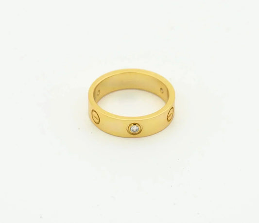 [Love's Uplift]LOVE RING 4MM 1 DIAMOND GOLD