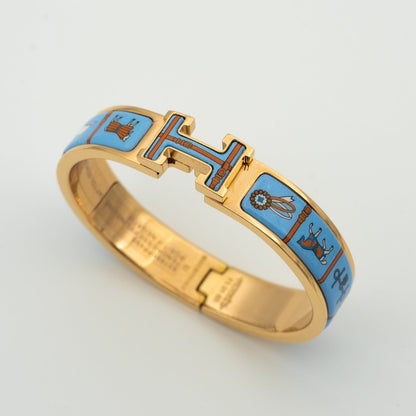 [Love's Uplift]H PINK GOLD BRACELET BLUE CERAMIC