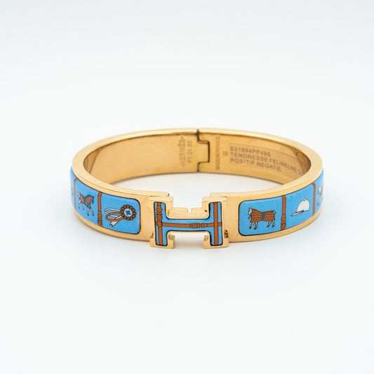 [Love's Uplift]H PINK GOLD BRACELET BLUE CERAMIC
