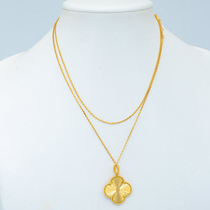 [Love's Uplift]CLOVER 25MM PEDANT NECKLACE GOLD