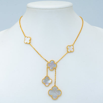 [Love's Uplift]CLOVER MOTHER OF PEARL NECKLACE 6 MOTIF