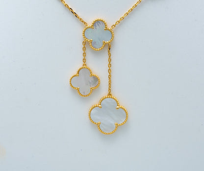 [Love's Uplift]CLOVER MOTHER OF PEARL NECKLACE 6 MOTIF