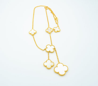 [Love's Uplift]CLOVER MOTHER OF PEARL NECKLACE 6 MOTIF