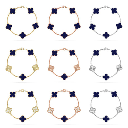 [Love's Uplift]CLOVER 5 MOTIF LAPIS LAZULI BRACELET COLLECTION