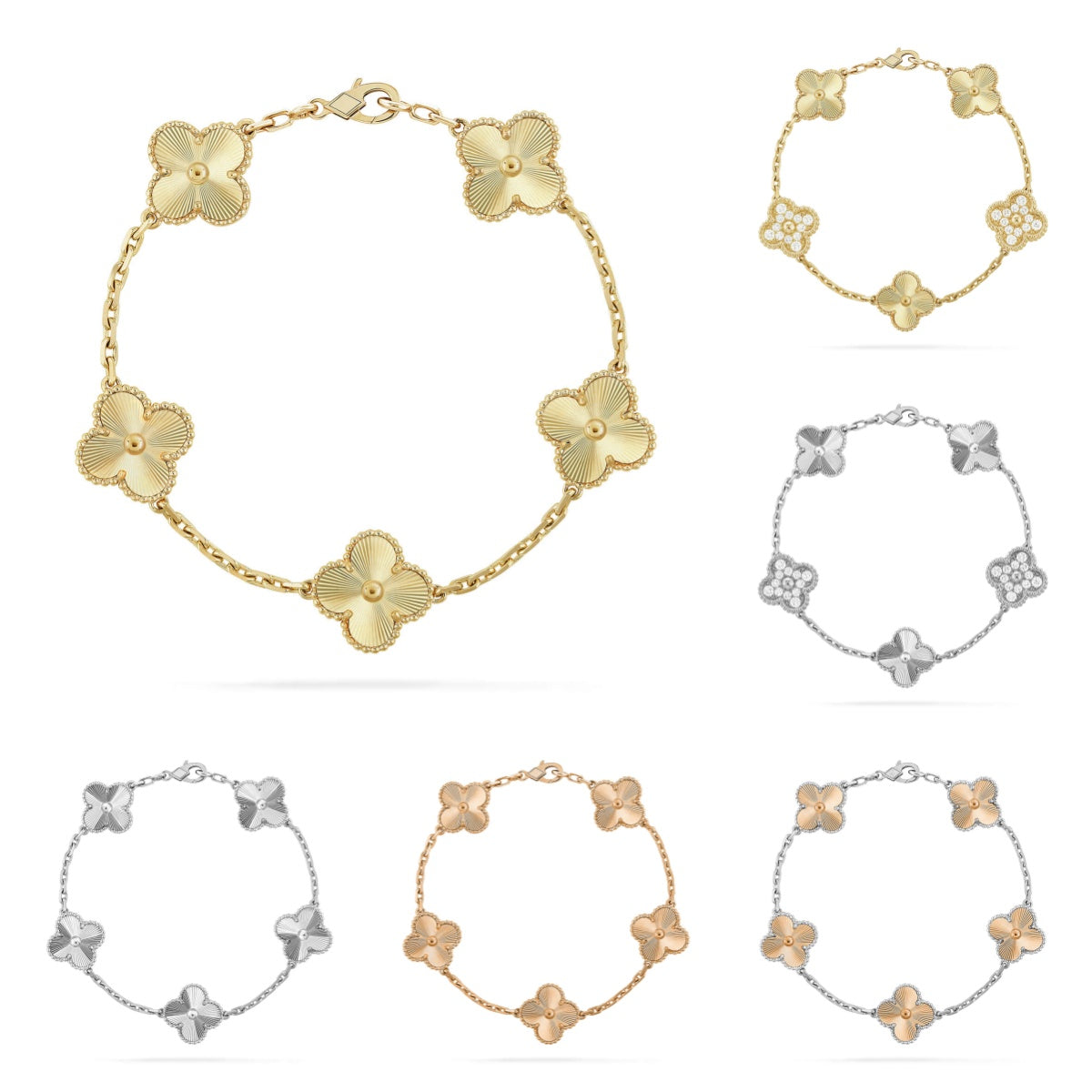[Love's Uplift] CLOVER 5 MOTIF LASER BRACELET COLLECTION