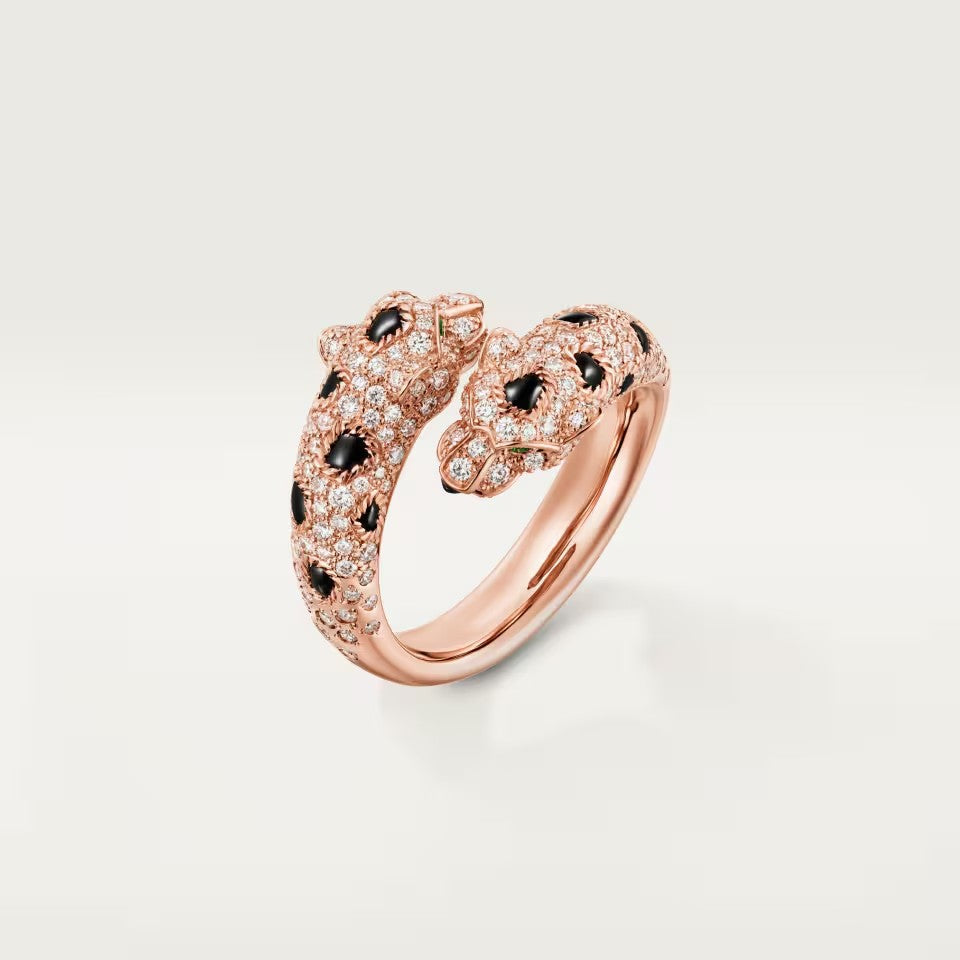 [Love's Uplift]PANTHERE DOUBLE HEADED FULL DIAMOND  RING