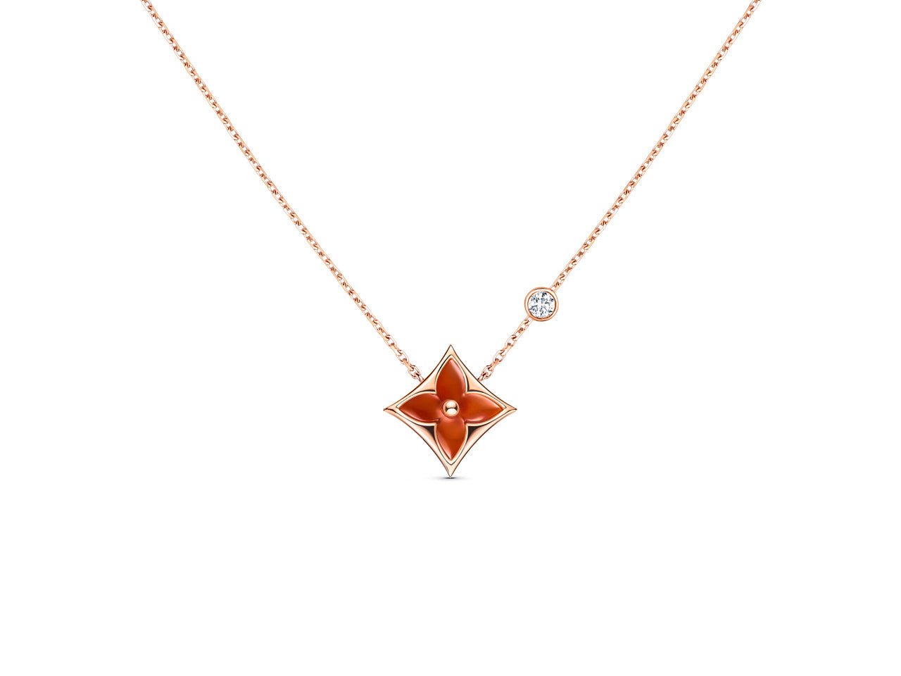 [Love's Uplift]STAR NECKLACE PINK GOLD 1 DIAMOND